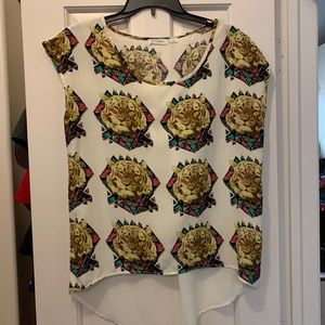 Bold Tiger-Print Blouse